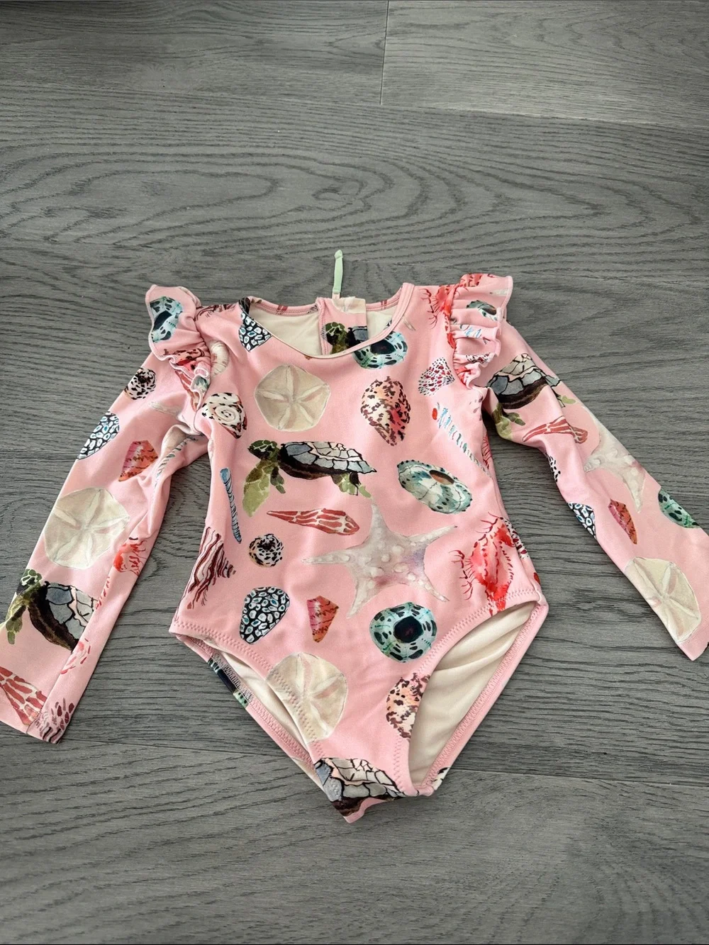 Pink Chicken Pink Sea Life Ruffle-Shoulder One-Piece Swimsuit